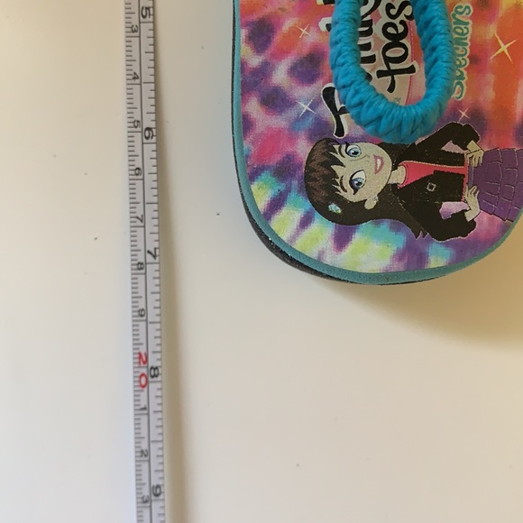 Little Kids Skechers Tie Dye Twinkle Toes Flip Flips with Ankle Straps - Picture 11 of 12